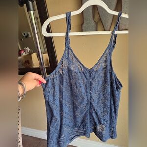 Hinge Navy Lace Camisole Top